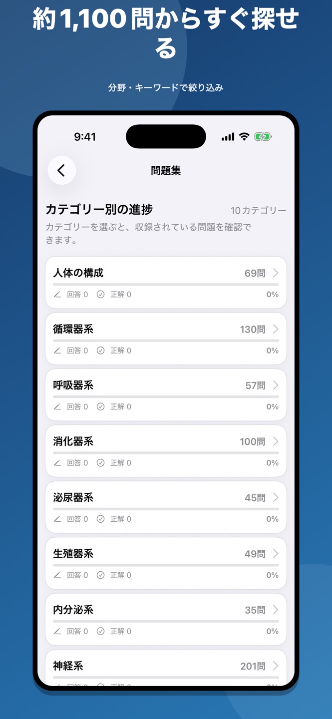 解剖学 国家試験|過去問1,095問のスクリーンショット 5